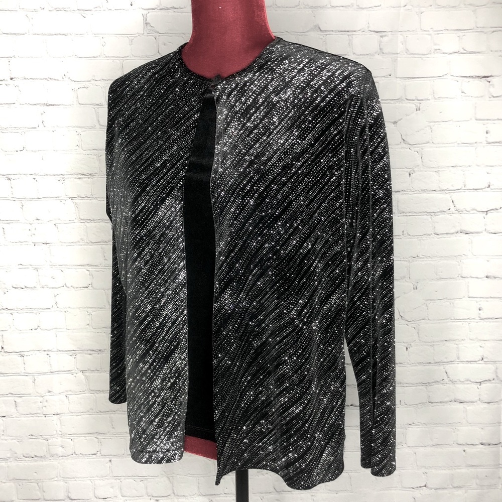 Notations Petite L Party Top with Velvet Bodice